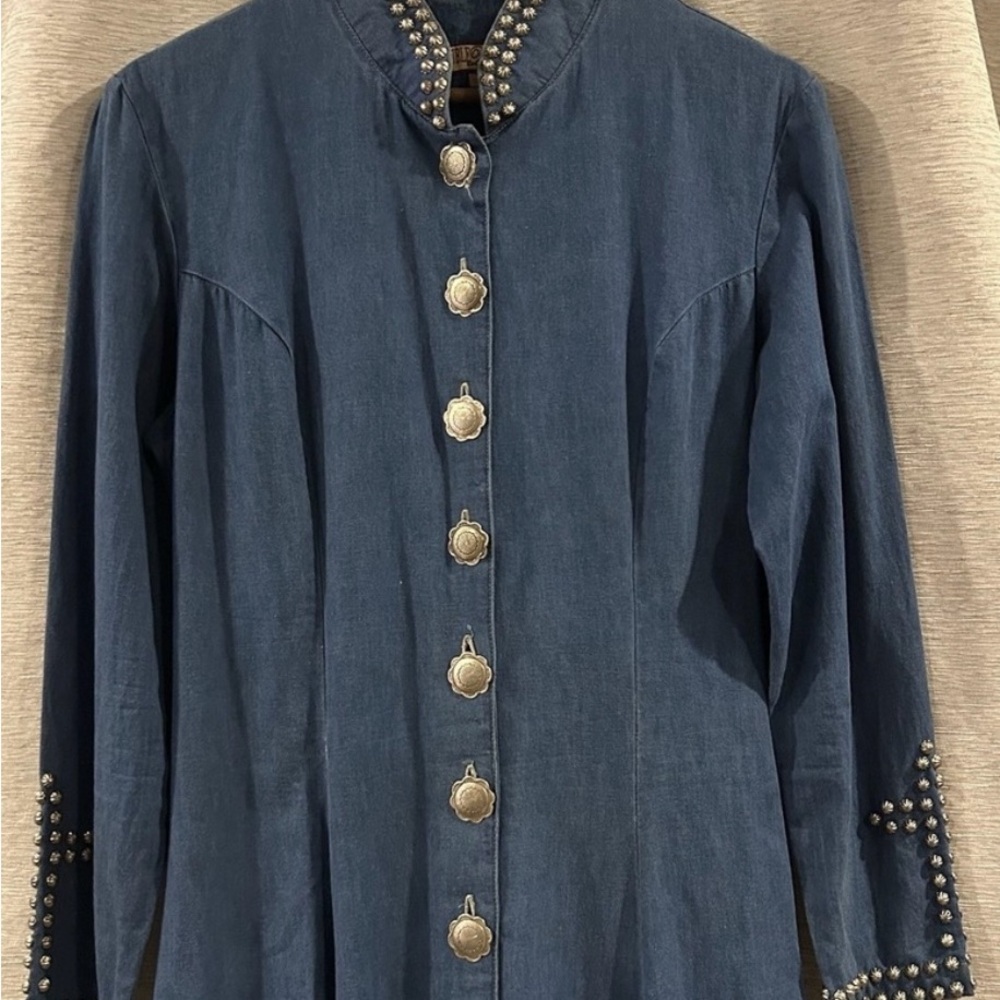 Double D Ranch Denim Jacket with Gold Studs